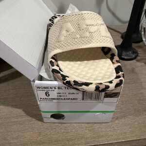 APL Parchment Leopard Slide Sandals